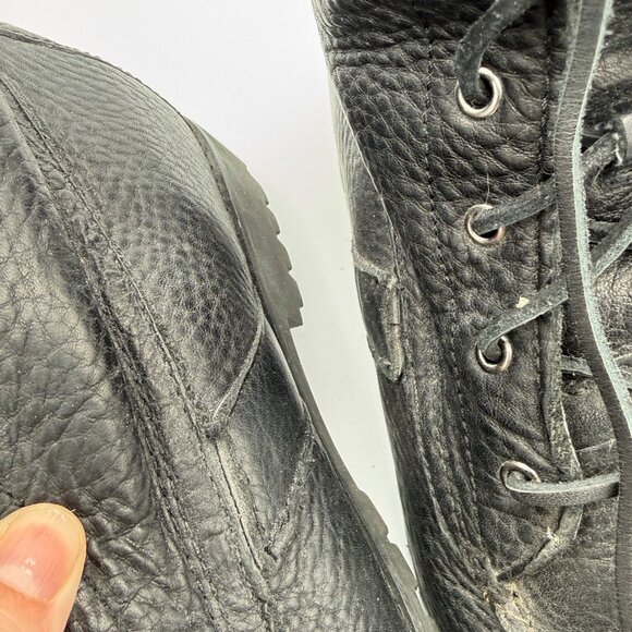 Polo Ralph Lauren Ranger Tumbled Leather Combat Boot Black Alt 11 D - Picture 14 of 14